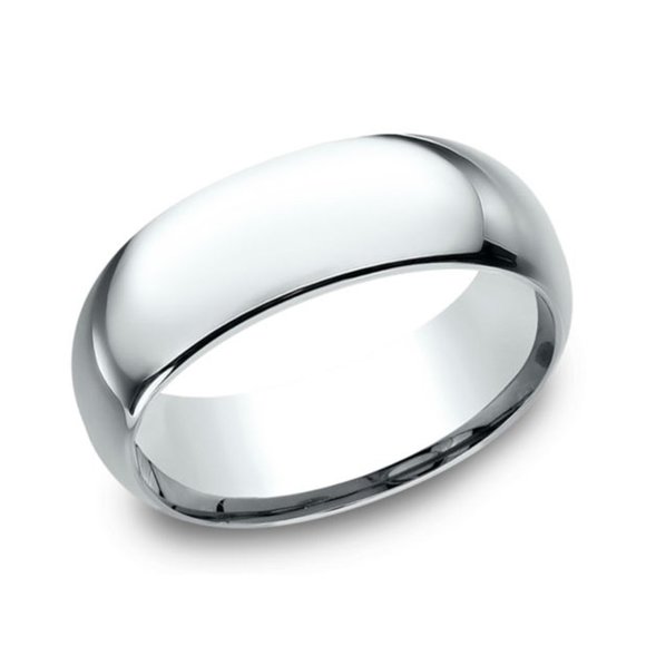 7mm Wedding Band Ring 14K White Gold